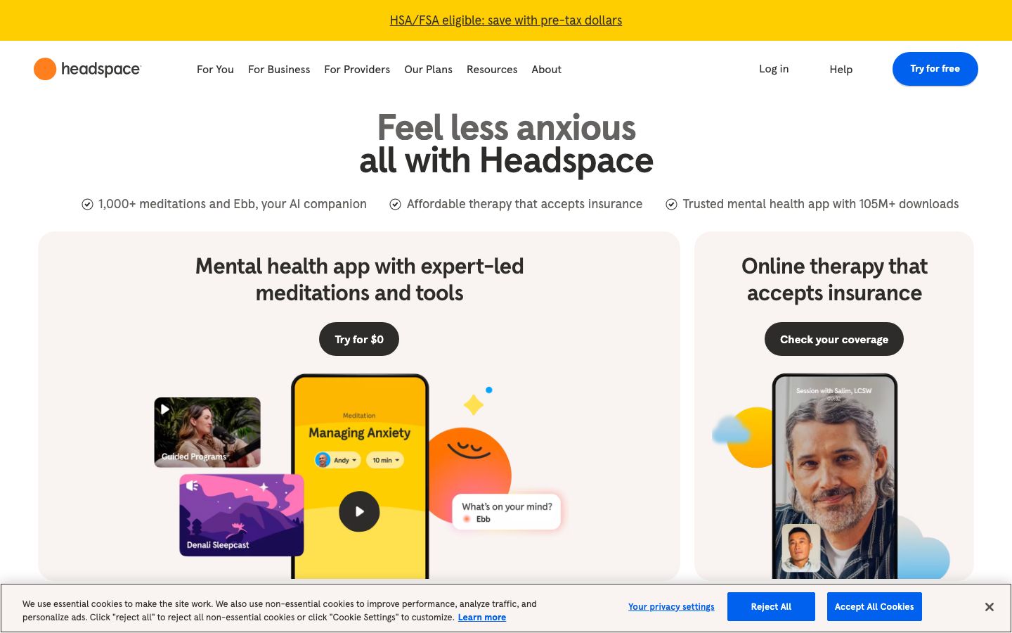 Headspace 官网首页